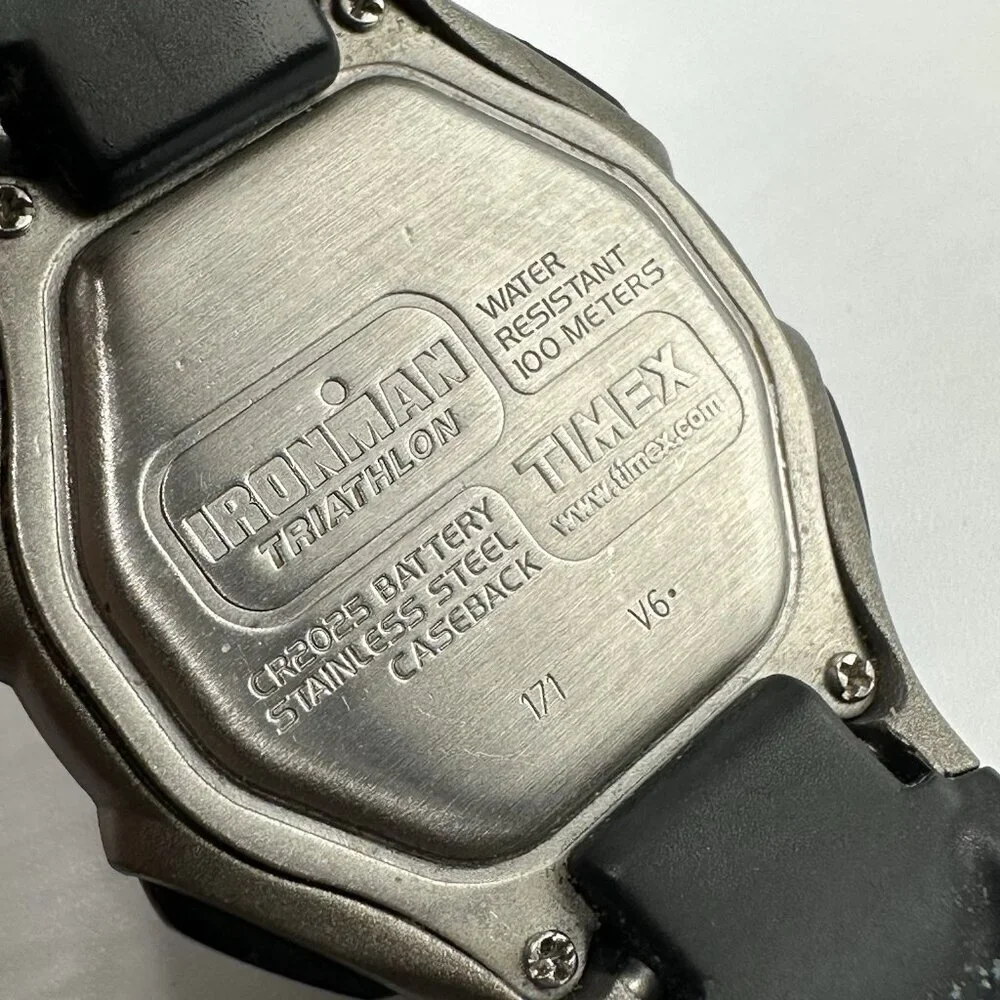 Timex Ironman Digital Watch Men Black Grey 33MM Indiglo Dial New Battery 9